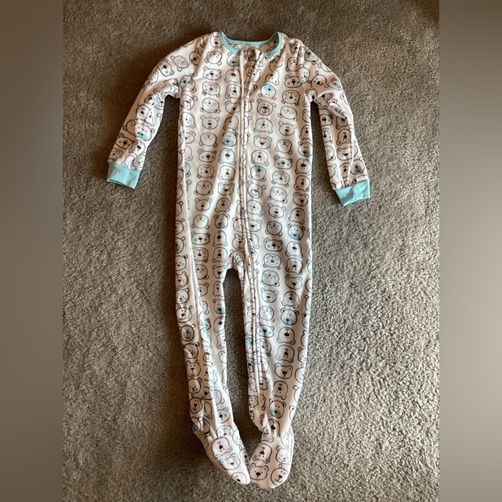 Absorba Light Blue and Gray Footie Pajamas - NEW